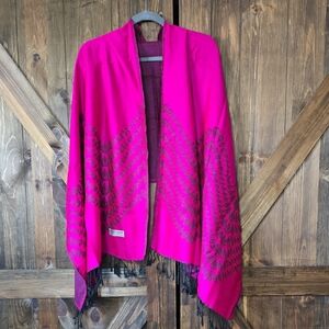 Pink and Black Pashmina Shawl